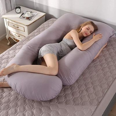 ADAOQIN U-Shaped Pregnancy Pillow - Full Body Maternity Support Cushion for Back, HIPS, Legs, and Belly - Feeding Pillow for Pregnant Women - D Size