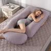 ADAOQIN U-Shaped Pregnancy Pillow - Full Body Maternity Support Cushion for Back, HIPS, Legs, and Belly - Feeding Pillow for Pregnant Women - D Size view 1
