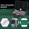 Goplus Poker Chip Set, Casino Poker Chips with 400 PCS Chips, 2 Decks Cards, Dealer Button, Poker Felt, Aluminum Case for Texas Holdem, Casino, Family Night, Blackjack view 4