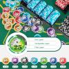 Goplus Poker Chip Set, 600 PCS Chips, 2 Decks Cards, Dealer Button, Poker Felt, Aluminum Case for Texas Holdem, Casino, Family Night, Blackjack view 2