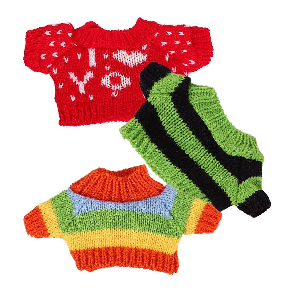 HEMOTON 3 Pcs Bear Clothes Tee Bear Sweater Bears Stuffed Animal Clothes Cute Tiny Clothes DIY Bear Toy for Stuffed Bears Doll with 9 - 11 Inch