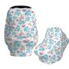 Muishi Cartoon Blue Hippo Baby Car Seat Covers Carseat Canopy Soft Infant Stroller Cover Nursing Breastfeeding Covers for Girls Boys Newborn view 1