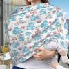 Muishi Cartoon Blue Hippo Baby Car Seat Covers Carseat Canopy Soft Infant Stroller Cover Nursing Breastfeeding Covers for Girls Boys Newborn view 2