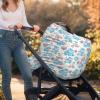 Muishi Cartoon Blue Hippo Baby Car Seat Covers Carseat Canopy Soft Infant Stroller Cover Nursing Breastfeeding Covers for Girls Boys Newborn view 3