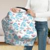 Muishi Cartoon Blue Hippo Baby Car Seat Covers Carseat Canopy Soft Infant Stroller Cover Nursing Breastfeeding Covers for Girls Boys Newborn view 4