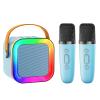 Mini Karaoke Machine Speaker for Kids Adults,Portable Bluetooth with 1-2 Wireless Microphones,Christmas Birthday Gifts Toys Girls Boys Ages 4, 5, 6,7, 8,9,10,11,12+ Years Old Toddler (Blue - 2 Mic) view 1