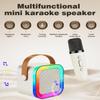 Mini Karaoke Machine Speaker for Kids Adults,Portable Bluetooth with 2 Wireless Microphones,Christmas Birthday Gifts Toys Girls Boys Ages 4, 5, 6,7, 8,9,10,11,12+ Years Old Toddler (Off-White - 2 Mic) view 2