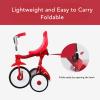 Toddler Tricycle Red Foldable, Adjustable Seat, Steel Children Trike Bike, Storage Box for Toys, 3 Positions, Compact Design, Safe 130 Handlebar Limitation, Weather view 4