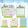 Lonfliness 39Pcs Easter Bingo Game for Adults Kids 24 Players Easter Bunny Egg Shape Bingo Game Cards with Reward Stickers for Family Friends Large Group Activities Happy Easter Spring Party Favors view 2