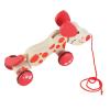 Wooden Dog Pulling Toy with Wheels for Toddlers Long Handle Wooden Pulling Toy with Cord 4 Wheels and Ears support Motor Ability and Development view 2