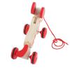 Wooden Dog Pulling Toy with Wheels for Toddlers Long Handle Wooden Pulling Toy with Cord 4 Wheels and Ears support Motor Ability and Development view 3