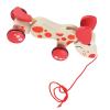 Wooden Dog Pulling Toy with Wheels for Toddlers Long Handle Wooden Pulling Toy with Cord 4 Wheels and Ears support Motor Ability and Development view 4