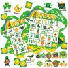 39Pcs St. Patricks Day Bingo Game for Adults Kids 24 Players Shamrock Shape Bingo Game Cards with Reward Stickers for Family Friend Large Group Activities St. Patricks Day Spring Party Favor view 1