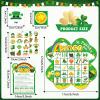 39Pcs St. Patricks Day Bingo Game for Adults Kids 24 Players Shamrock Shape Bingo Game Cards with Reward Stickers for Family Friend Large Group Activities St. Patricks Day Spring Party Favor view 3