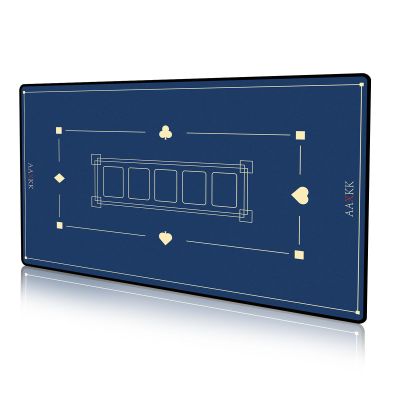 AAXKK 47 x 27 Inch 4-6 Person Small Texas Hold'em Practical Blue Poker Mat Portable Poker Table Tops Cards Game Mat Pad Topper Waterproof, Easily Clean & Glide Over, Anti-Slip, Odorless