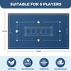 AAXKK 47 x 27 Inch 4-6 Person Small Texas Hold'em Practical Blue Poker Mat Portable Poker Table Tops Cards Game Mat Pad Topper Waterproof, Easily Clean & Glide Over, Anti-Slip, Odorless view 2