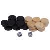 32Pcs Checkers Chess Backgammon Chess Piece Kids Board Game Learning Camping Yellow Black Wood 1.9cm 32 Pieces Draughts view 1