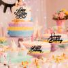 10 Pack Happy Birthday Cake Topper Black Mirror Cake Topper Acrylic DIY Cupcake Toppers Side Cake Decorations Cake Inserts Cake Decorating Supplies for Birthday Party Cake Desserts view 2
