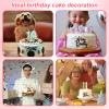 10 Pack Happy Birthday Cake Topper Black Mirror Cake Topper Acrylic DIY Cupcake Toppers Side Cake Decorations Cake Inserts Cake Decorating Supplies for Birthday Party Cake Desserts view 3