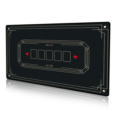 AAXKK 47 x 27 Inch 4-6 Person Small Black Texas Hold'em Poker Mat Portable Poker Table Tops Cards Game Mat Pad Topper Waterproof, Easily Clean & Glide Over, Anti-Slip, Odorless