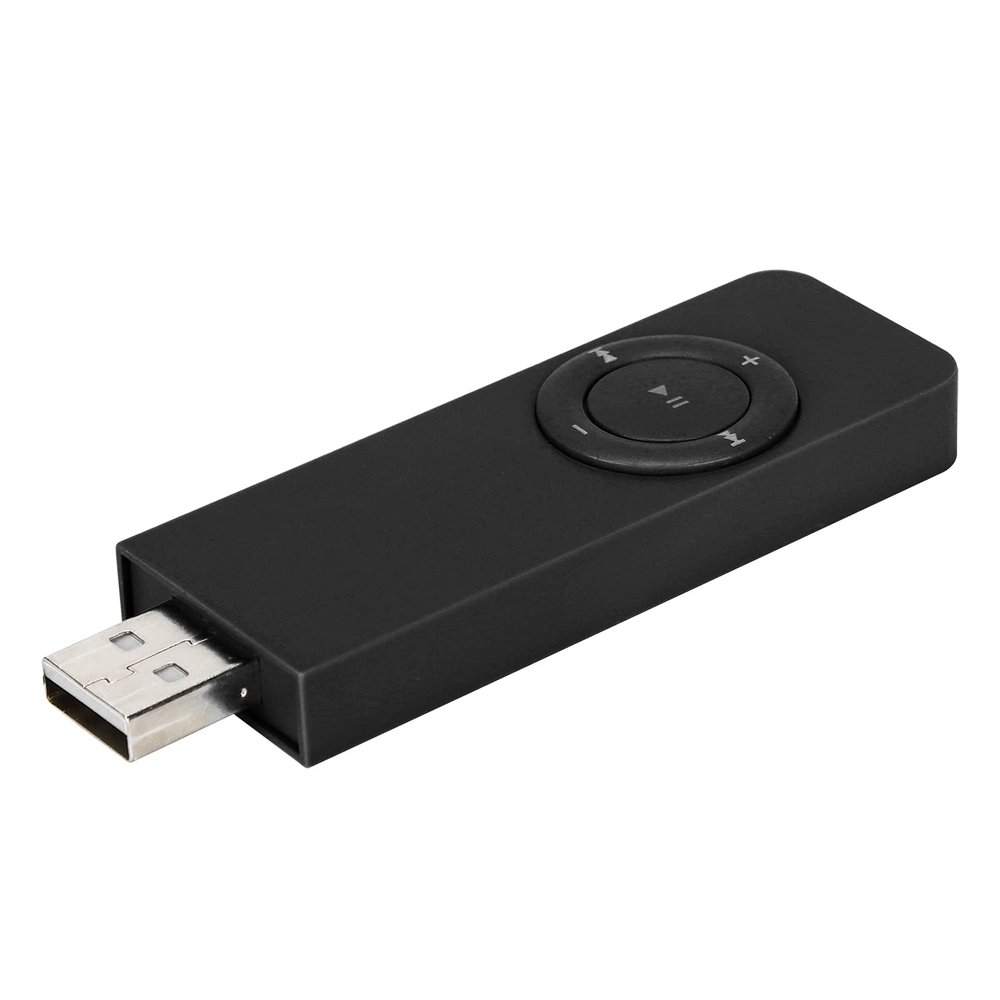 MP3 Music Player Portable Music Media MP3 Player with Lanyard for Outdoor Activities (Black)