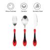 Albanian flag Children's three-piece knife, fork and spoon set, the handles are plastic PP and 430 stainless steel. view 3