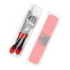 Albanian flag Children's three-piece knife, fork and spoon set, the handles are plastic PP and 430 stainless steel. view 4