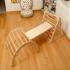 Kidodido Montessori Wooden Climbing Set for Kids | Montessori Climbing Triangle Climbing Dome Ramp and Pillow | Montessori Climbing Frame Set for Toddler | Montessori Playground | Kids Play Gym(Star) view 2