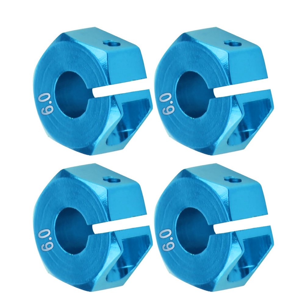 12mm Universal Wheel Hex Hub Adapter Upgrade Accessory for 1/10 Scale RC Car Sports Car Offroad Car Kit [Blue, 6mm] for RC Enthusiasts (6.0MM blue)