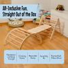 Kidodido Montessori Wooden Climbing Set for Kids | Montessori Climbing Triangle Climbing Dome Ramp and Pillow | Montessori Climbing Frame Set for Toddler | Montessori Playground | Kids Play Gym(Dino) view 3