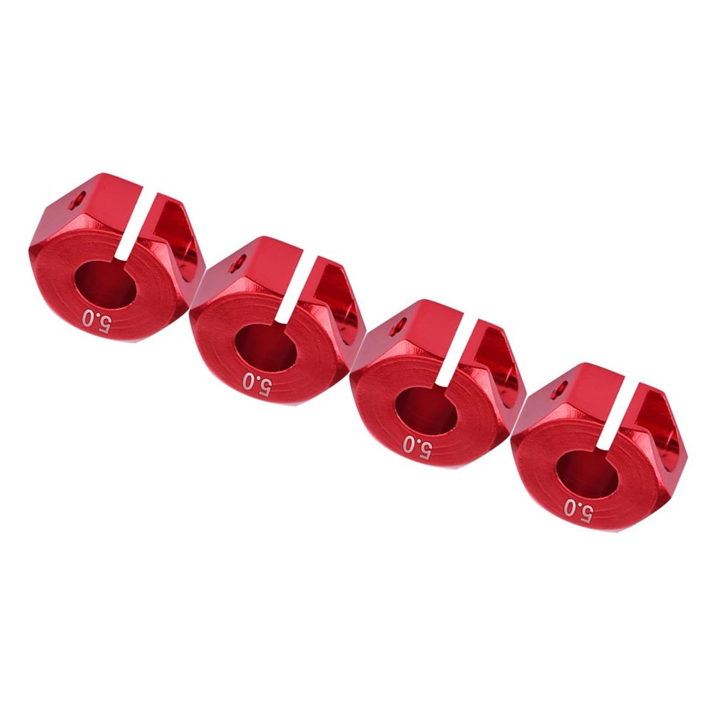 12mm Universal Wheel Hex Hub Adapter Upgrade Accessory for 1/10 Scale RC Car Sports Car Offroad Car Kit [Blue, 6mm] for RC Enthusiasts (5.0MM red)