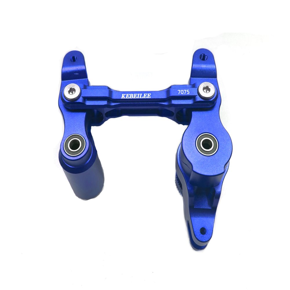 KEBEILEE CNC Aluminum7075 Servo Steering Bell Crank Assembly for TRAXXAS XRT 1/6 (Blue)