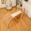 Kidodido Montessori Wooden Climbing Set for Kids | Montessori Climbing Triangle Climbing Dome Ramp and Pillow | Waldorf Climbing Arch for Toddler | Montessori Playground | Kids Play Gym(Dino) view 2