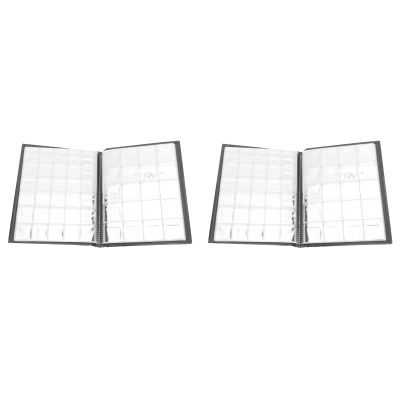 2Pack 250 Pockets 10 Pages Collection Supplies Holder Book for Collectors Collection Storage Box Case Album for Money Currency Pennies