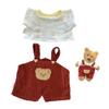 LICHADUOLE 9-12"/30cm Teddy Bear Clothes Corduroy Overalls Stuffed Animals Cotton Tee 2-Piece Set for Medium Bartholomew BearsNO Doll view 1