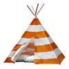 Turtleplay Indoor Teepee Tent  Durable Cotton Canvas with White Stripes, Easy Assembly, Orange Playhouse view 1