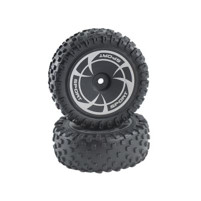 2X 1/14 RC Front Tires, Wheel Rim and Tires Set, Good Grip, Upgrade RC Truck Wheel Tyre for Wltoy 144016 DIY Accessory