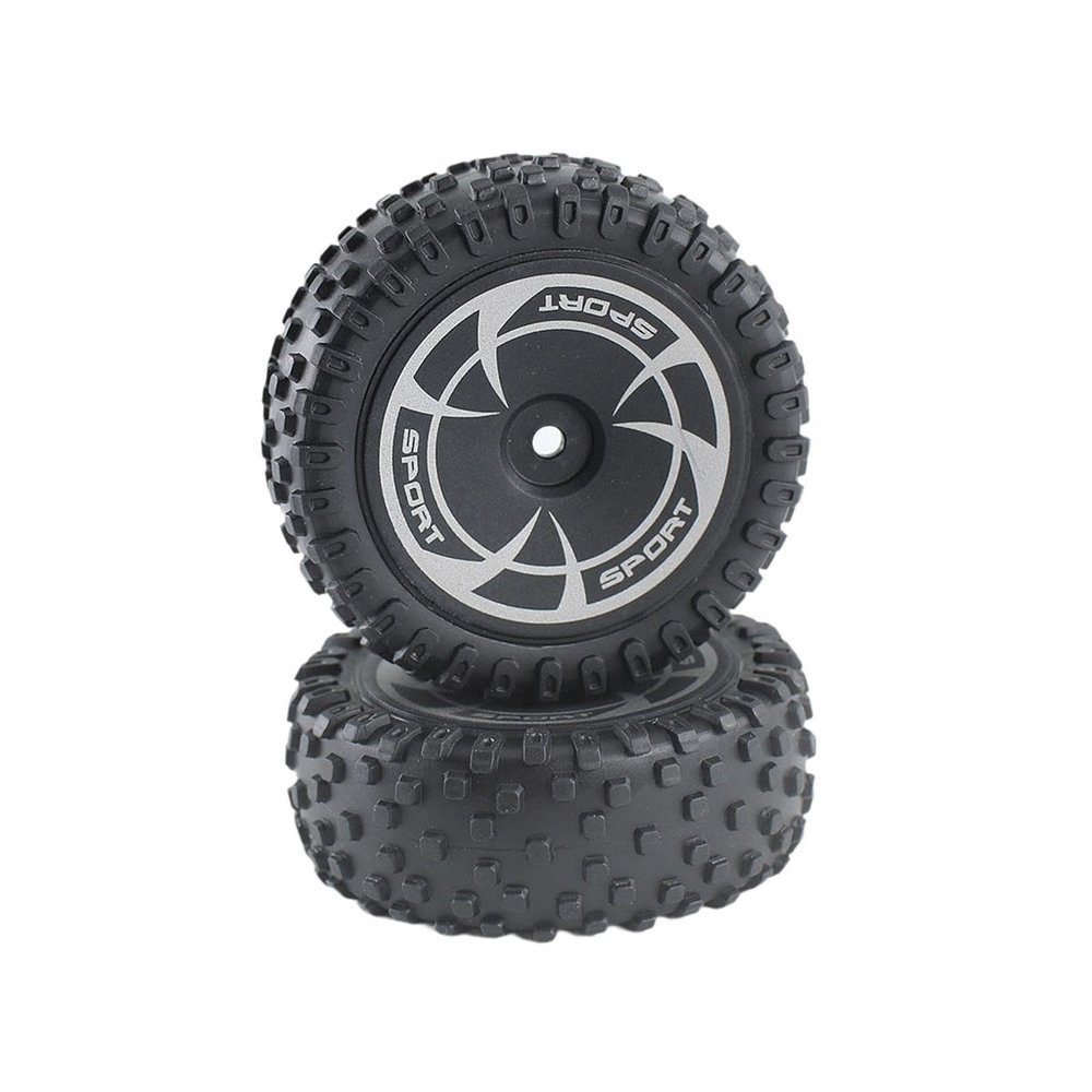 2X 1/14 RC Front Tires, Wheel Rim and Tires Set, Good Grip, Upgrade RC Truck Wheel Tyre for Wltoy 144016 DIY Accessory