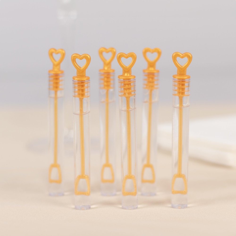 Efavormart 48 Pack Gold Heart Chemistry Tube Bubbles Bridal Wedding Shower Favor - 4"