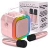 HAUSHALT Mini Karaoke Machine for Kids Adults Teen with 2 Wireless Microphones, Gifts for Girl, Toys for Girls 6-8, Small Portable Bluetooth Speaker, Microphone, Car Singing Mic, Kareoke, Toddler Gift view 1