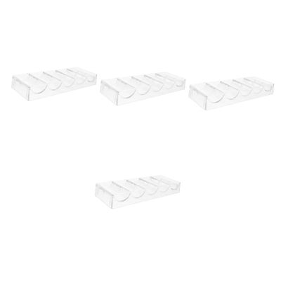 SKISUNO 4pcs Box Professional Poker Chip Holder Acrylic Chip Box Poker Game Accessory Reusable Case
