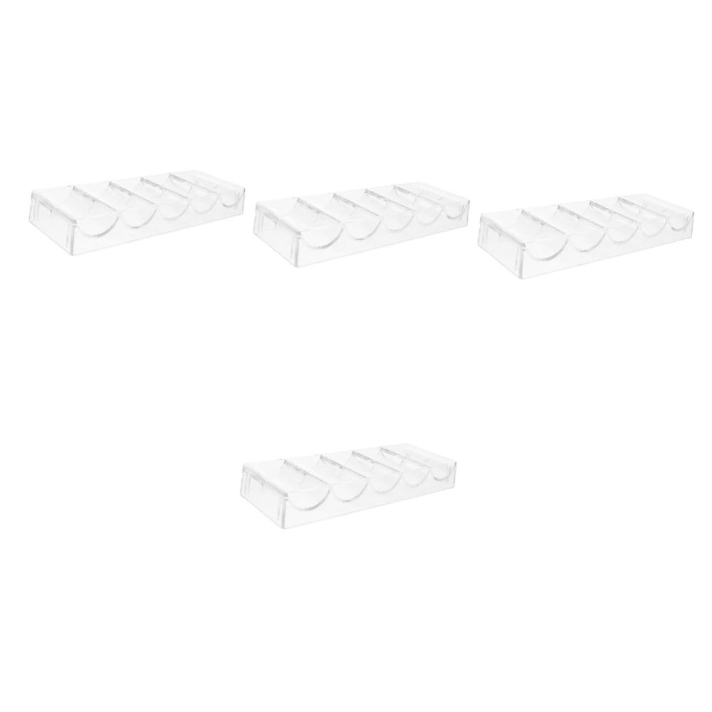SKISUNO 4pcs Box Professional Poker Chip Holder Acrylic Chip Box Poker Game Accessory Reusable Case