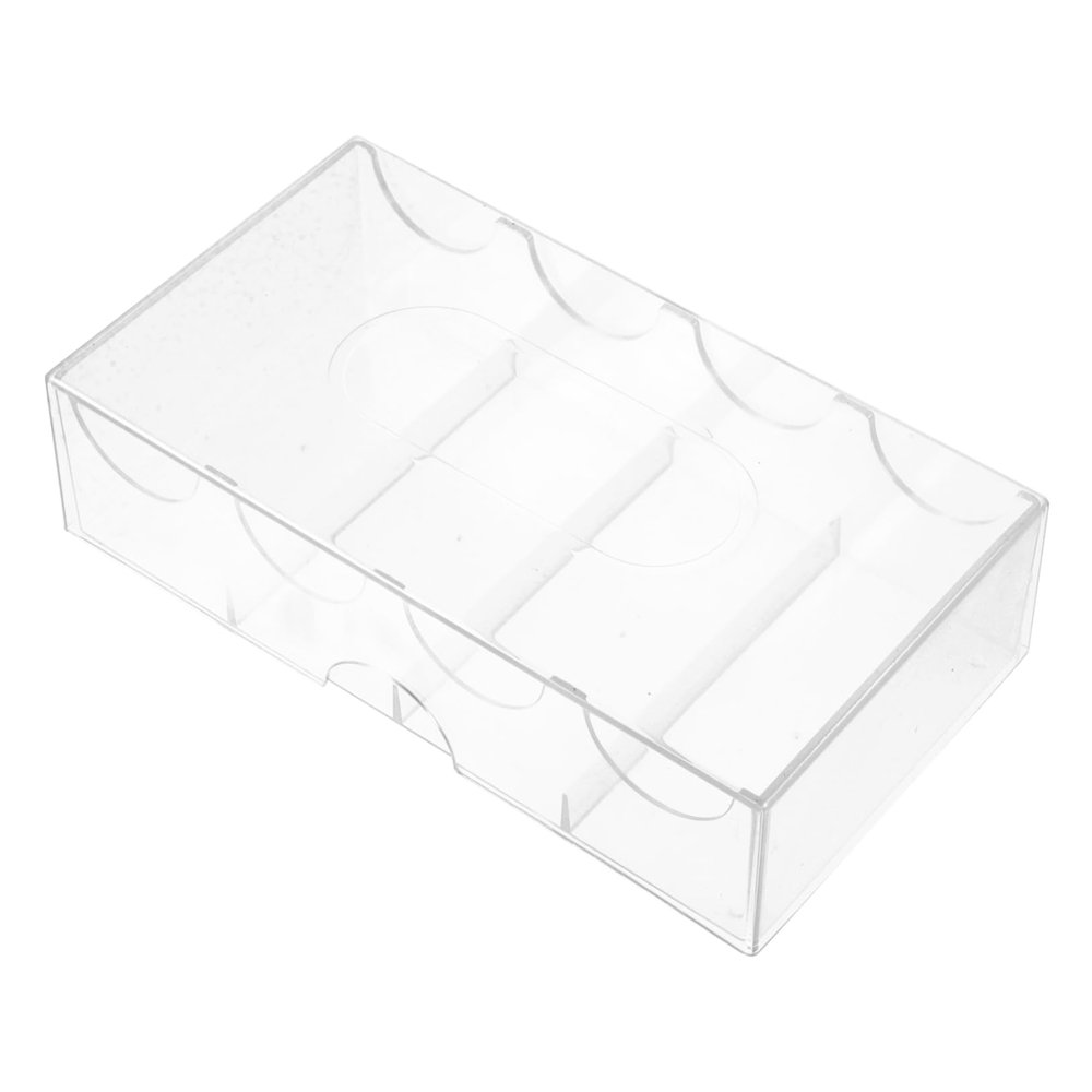 SKISUNO Multi-grid Poker Chip Storage Box Organizer for Game Night Large Capacity Acrylic Case for Poker Chips and Accessories
