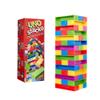 Mattel Games UNO Stacko Game for Kids & Family with 45 Colored Stacking Blocks & Loading Tray, Build & Play, Game Nights & Parties view 3