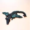 Crystal Dragon with Wings 3D-Printed, 3D Dragon,Flexible Articulated Wings Dragon3D Printed Gift for Festival,Home Decoration, Executive Desk Decorations (Emerald Green-Black, 11 Inches) view 1