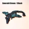 Crystal Dragon with Wings 3D-Printed, 3D Dragon,Flexible Articulated Wings Dragon3D Printed Gift for Festival,Home Decoration, Executive Desk Decorations (Emerald Green-Black, 11 Inches) view 2