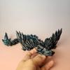 Crystal Dragon with Wings 3D-Printed, 3D Dragon,Flexible Articulated Wings Dragon3D Printed Gift for Festival,Home Decoration, Executive Desk Decorations (Emerald Green-Black, 11 Inches) view 3