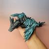 Crystal Dragon with Wings 3D-Printed, 3D Dragon,Flexible Articulated Wings Dragon3D Printed Gift for Festival,Home Decoration, Executive Desk Decorations (Emerald Green-Black, 11 Inches) view 4