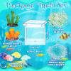 Vertintong Axolotl DIY Tank Axolotl Craft with 3 Pcs Mini Axolotl Figures Axolotl Beads Axolotl Gift Set Axolotl Charms 3.2 Acrylic Tank(Dark Blue,Cute) view 2