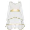 Raenseen Kids Greek Princess Dress Flower Girls Ancient Roman Toga Costume for Festival Party Performance White 14 Years view 3